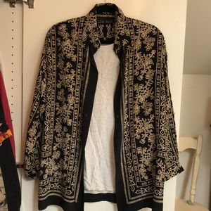 Print pattern button-down tunic